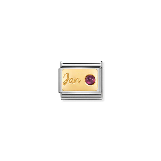 Nomination Gold January Garnet Birthstone Charm