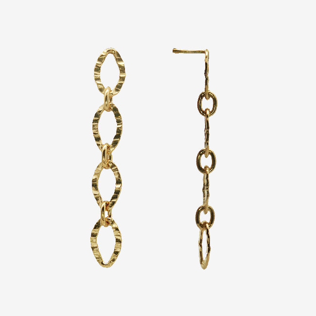 Gold Chain Drop Stud Earrings