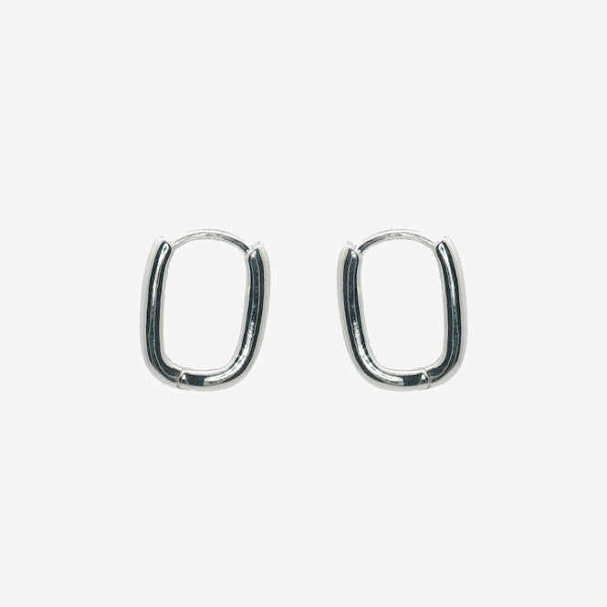 Silver Slim Huggie Clip Earrings