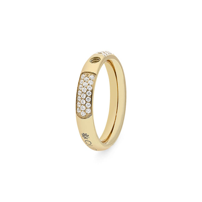 Deluxe Slim Gold and Clear Crystal Ring, Size 58