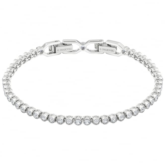 Imber Emily White Crystal Bracelet in Rhodium Silver