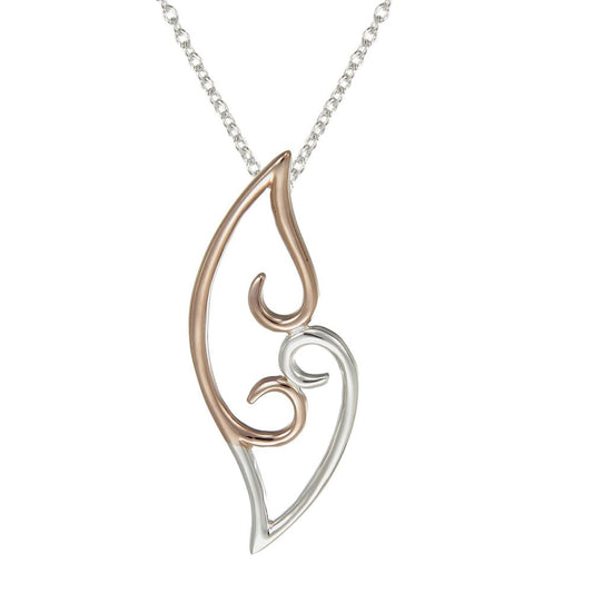 Grace Silver Celtic Swirl Pendant Necklace with Rose Gold