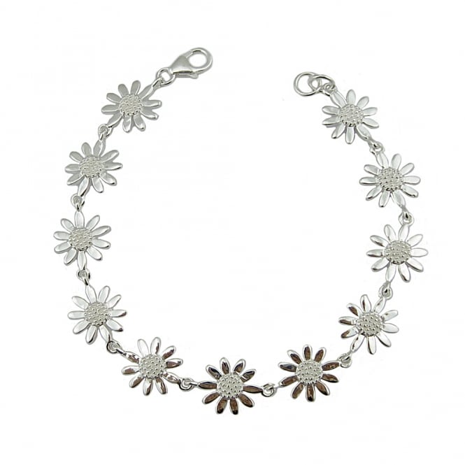 Silver Daisy Chain Bracelet, 17cm