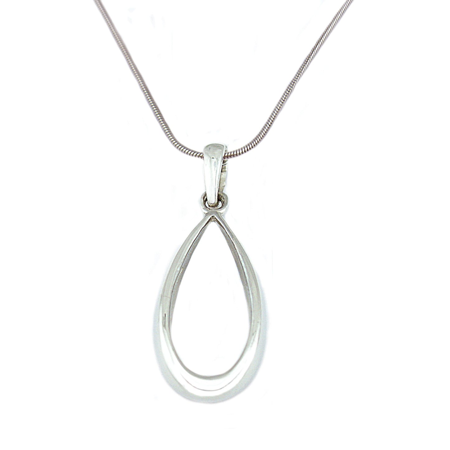 Silver Teardrop Pendant Necklace