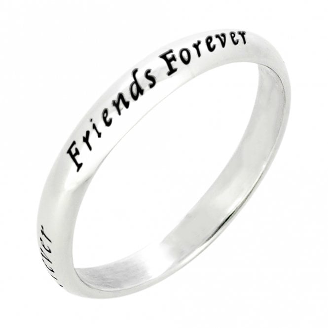 Engraved Silver Friends Forever Ring, Size 56