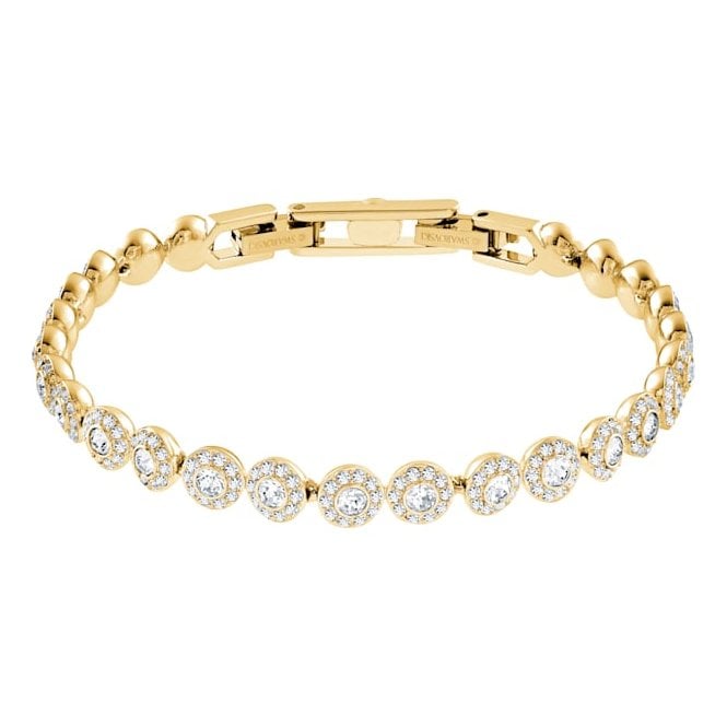 Una Angelic All-Around White Crystal Bracelet in Gold