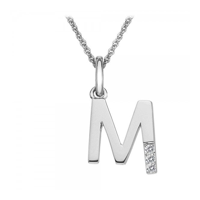 Silver M Micro Pendant Necklace
