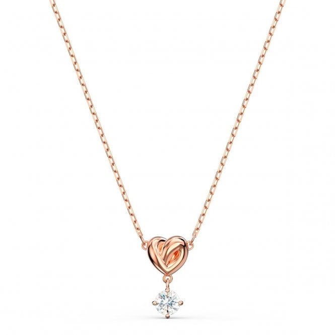 Lifelong Heart Pendant Necklace in Rose Gold, 38cm