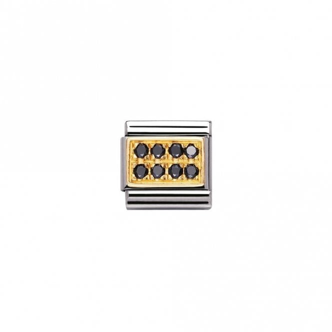Classic Gold CZ Pave Black Sparkly Charms