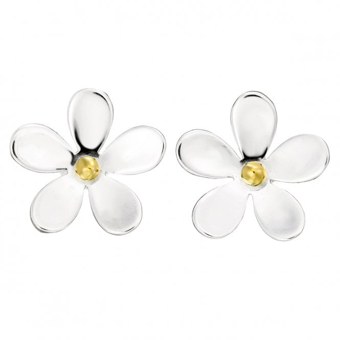 Silver & Gold 15mm Daisy Stud Earrings