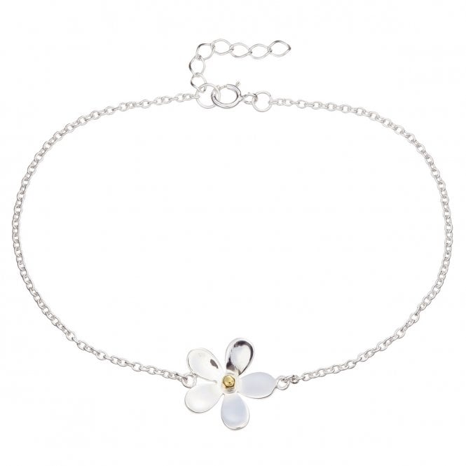 Silver & Gold 15mm Daisy Single Flower Bracelet