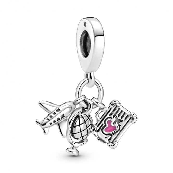 Airplane, Globe & Suitcase Dangle Charms
