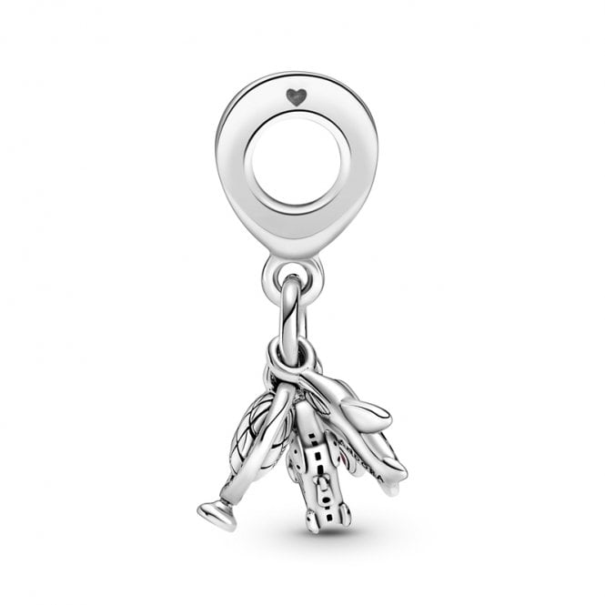 Airplane, Globe & Suitcase Dangle Charms