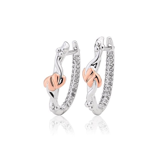 Tree of Life Silver Half-Hoop Earrings