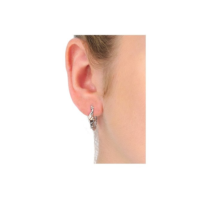 Tree of Life Silver Half-Hoop Earrings