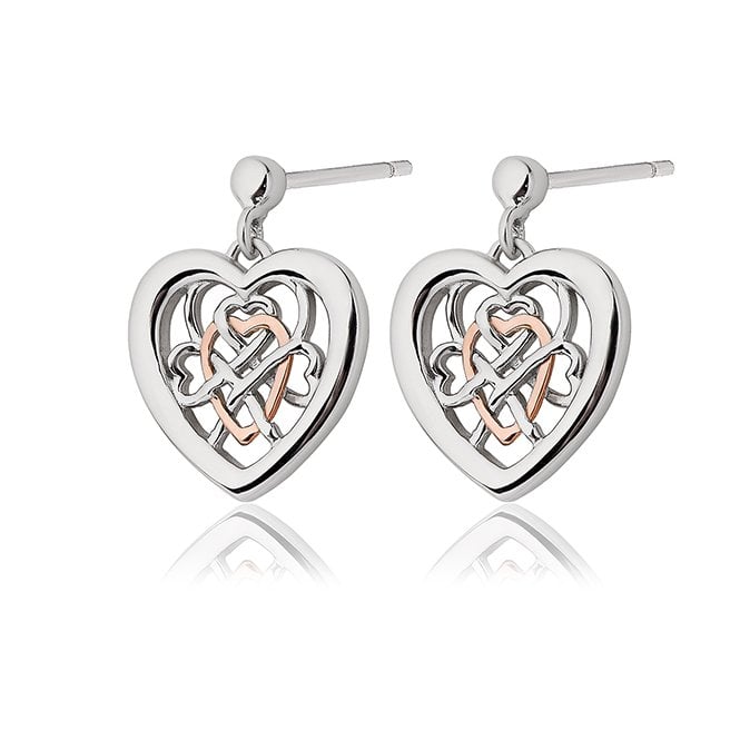 Welsh Royalty Silver Heart Stud Earrings