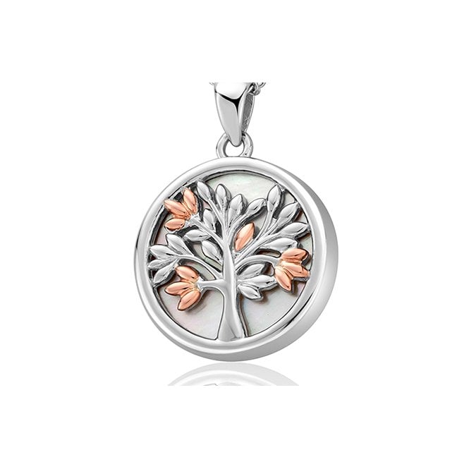Tree of Life White Mother of Pearl Pendant Necklace
