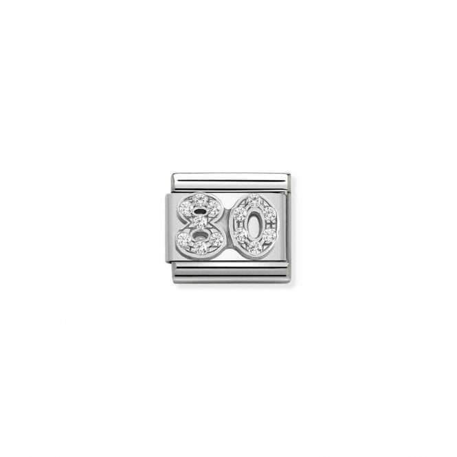 Classic Silver CZ 80 Number Charms