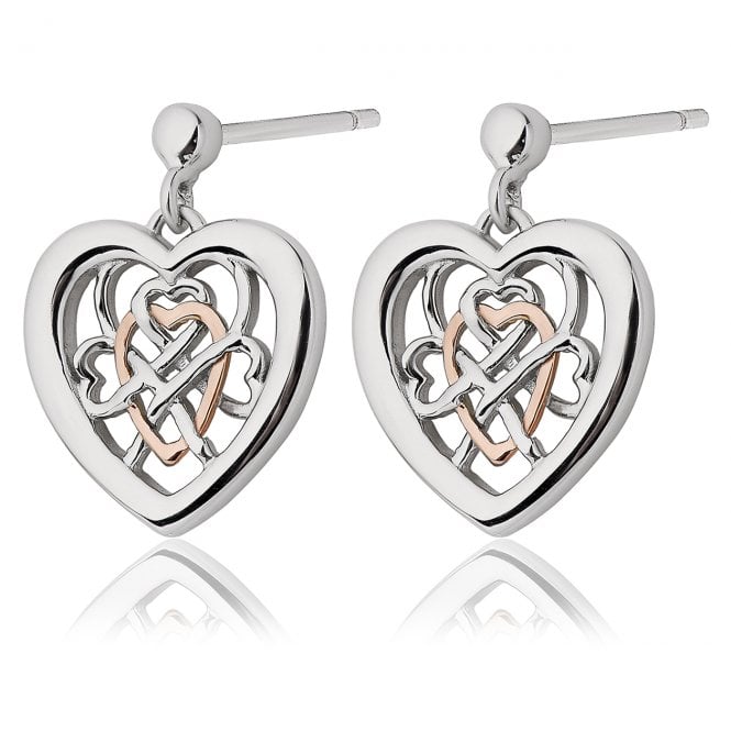 Welsh Royalty Silver Heart Stud Earrings