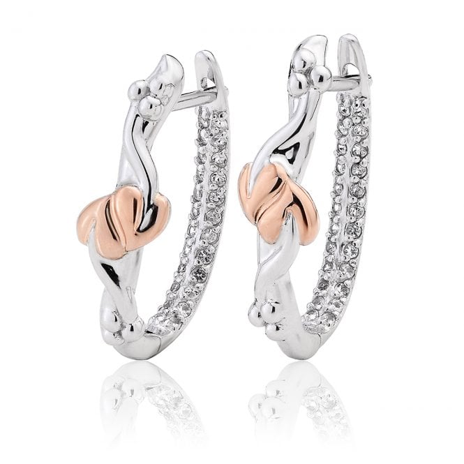 Tree of Life Silver Half-Hoop Earrings