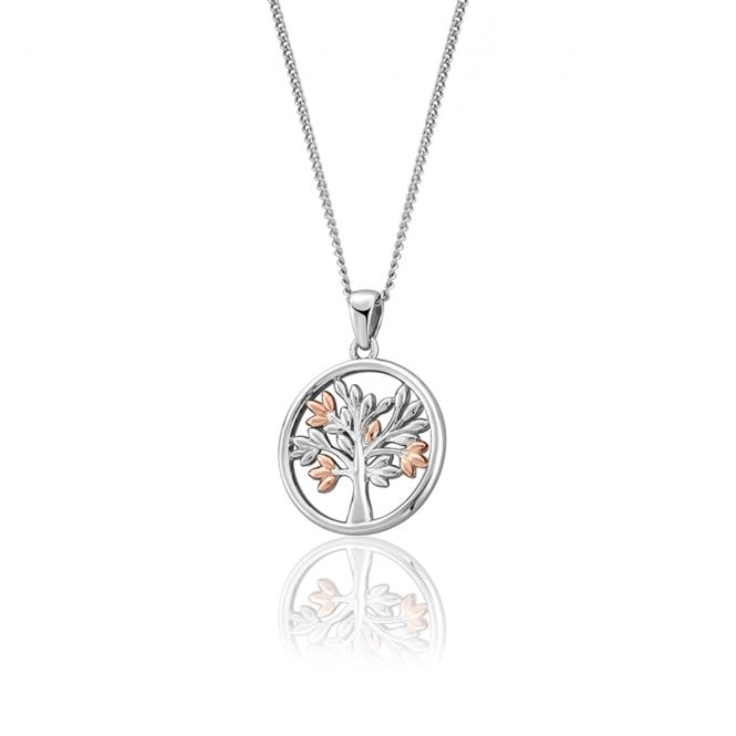 Tree of Life Circle Silver Pendant Necklace