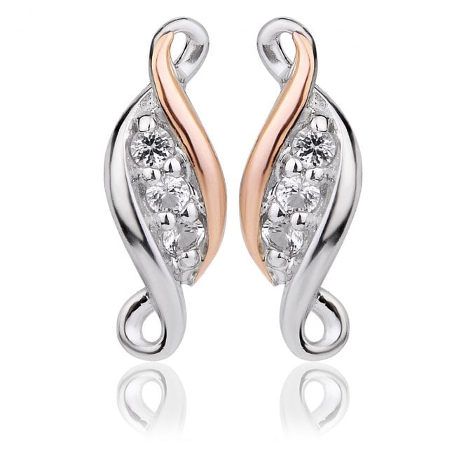 Past Present Future Silver Stud Earrings