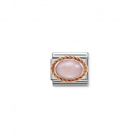 Classic Rose Gold Rich Pink Opal Stone Sparkly Charms
