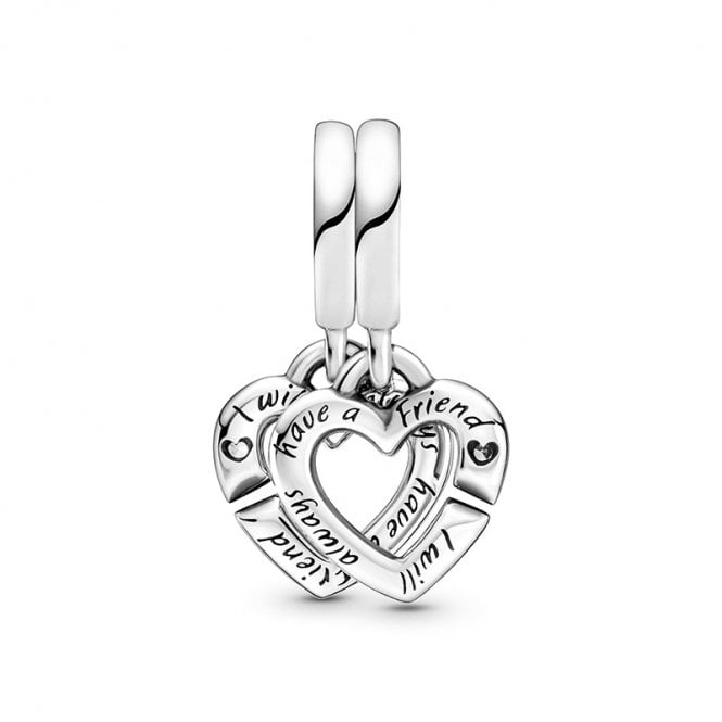 Linked Sister Hearts Split Dangle Charms