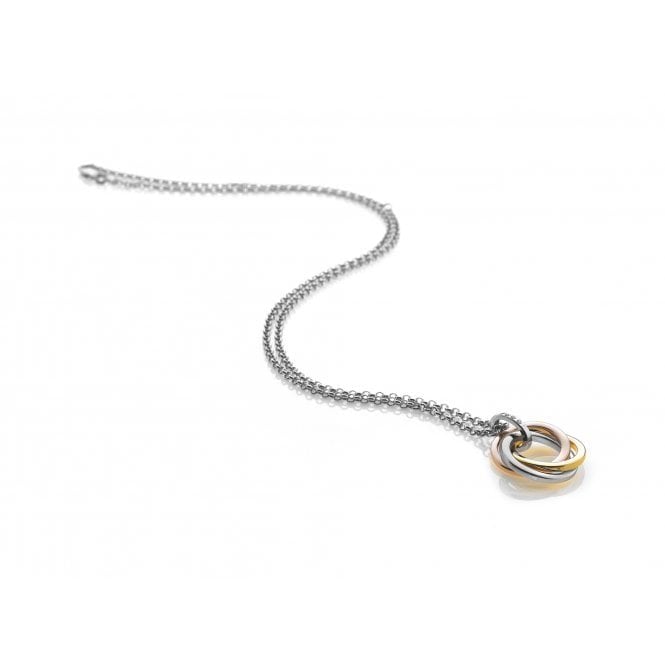 Silver Calm Pendant with Gold & Rose Gold