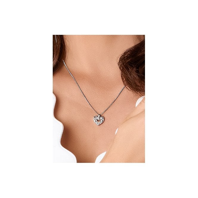 Cariad Sparkle Silver Heart Pendant Necklace