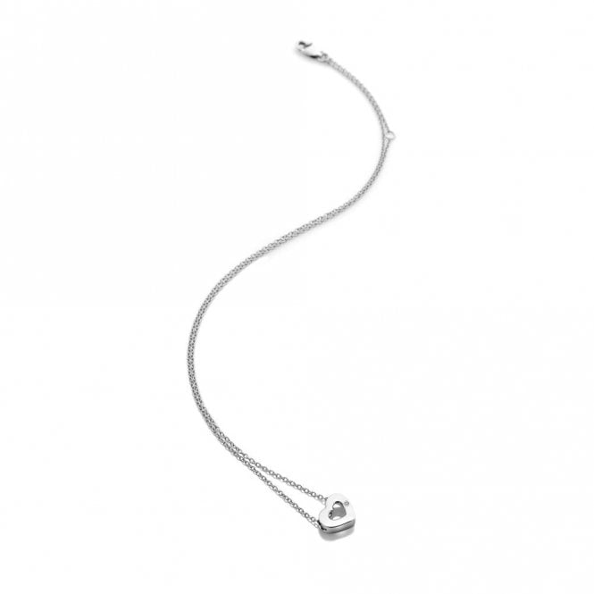 Silver Diamond Amulet Heart Pendant