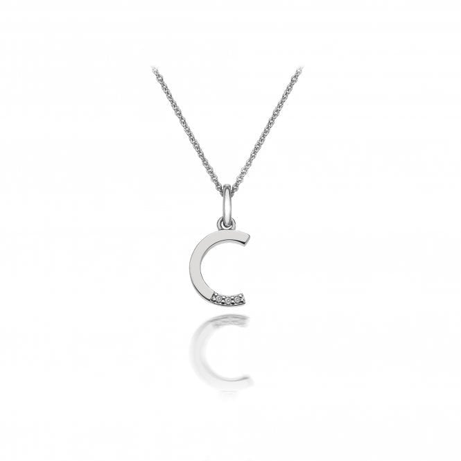 Silver C Micro Pendant Necklace