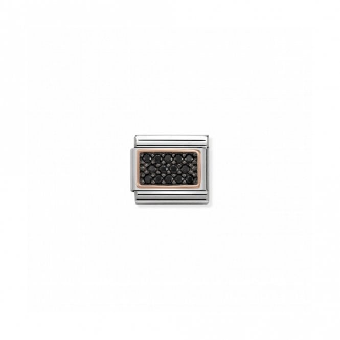 Classic Rose Gold CZ Black Pave Sparkly Charms