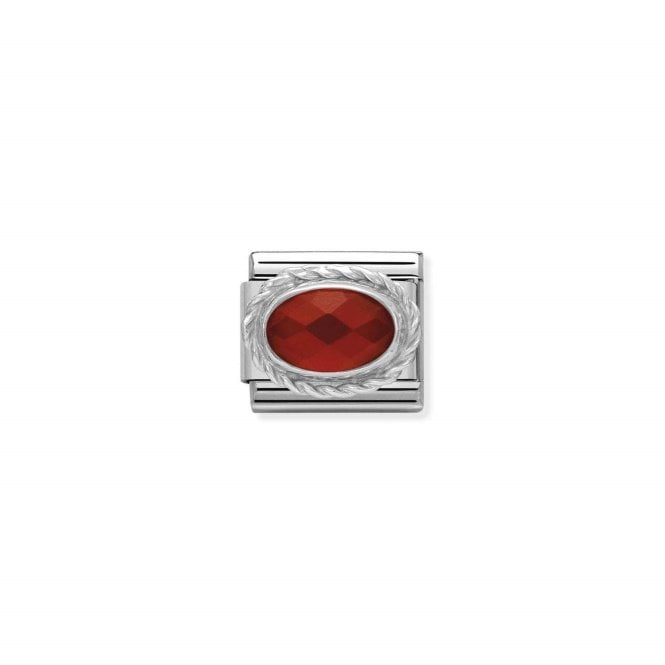 Classic Silver Facetted Red Agate Sparkly Charms