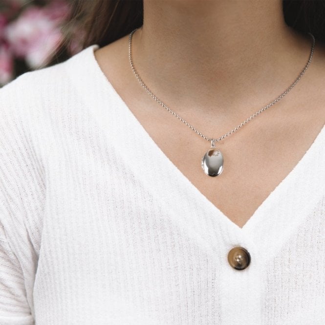 Silver Confident Oval Locket Pendant