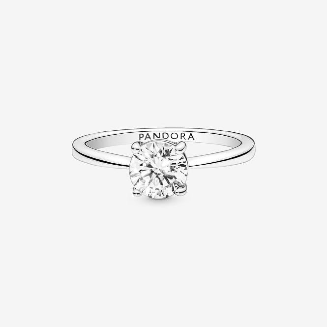 Sparkling Solitaire Ring, Size 54