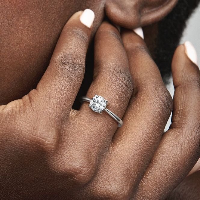 Sparkling Solitaire Ring, Size 54