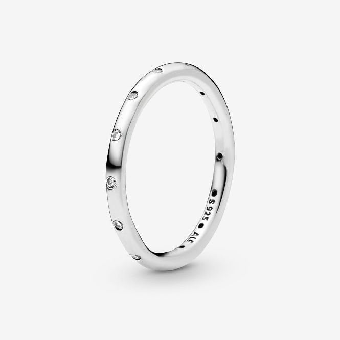 Simple Sparkling Band Ring, Size 56