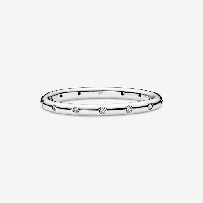 Simple Sparkling Band Ring, Size 56