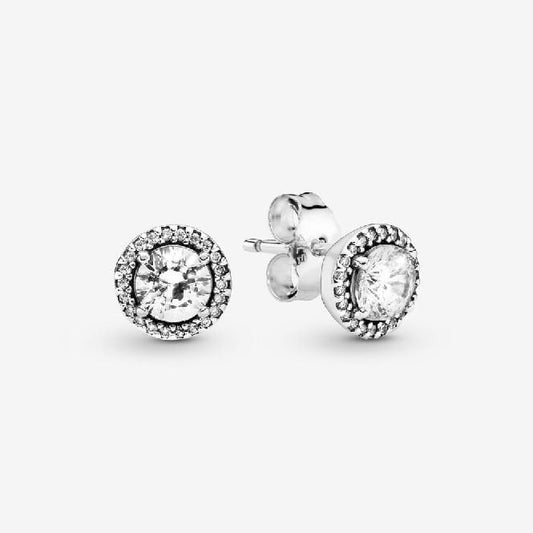 Pandora Round Sparkle Stud Earrings