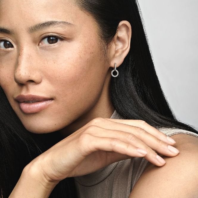 Signature Sparkling Double Hoop Earrings