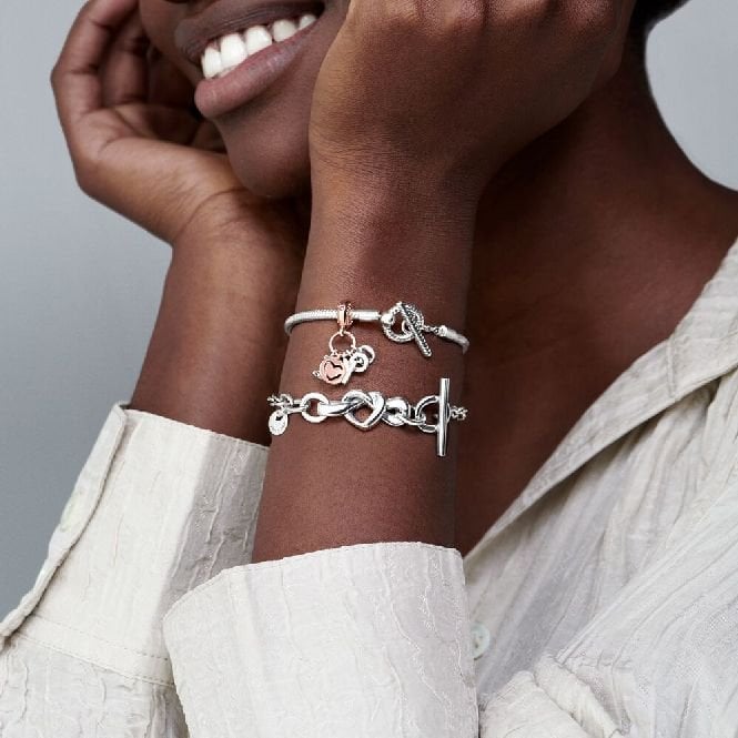Moments T-Bar Snake Chain Bracelet, 18cm