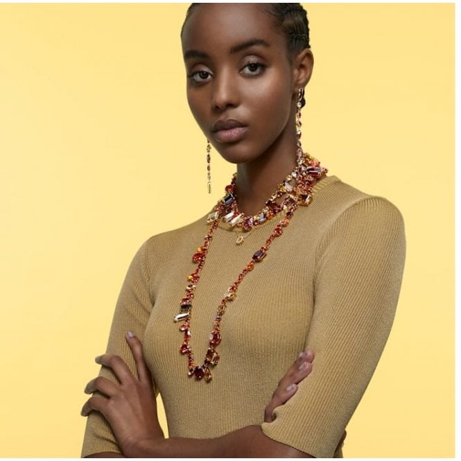 Una Octagon Cut Pendant Necklace with Yellow Crystal in Gold