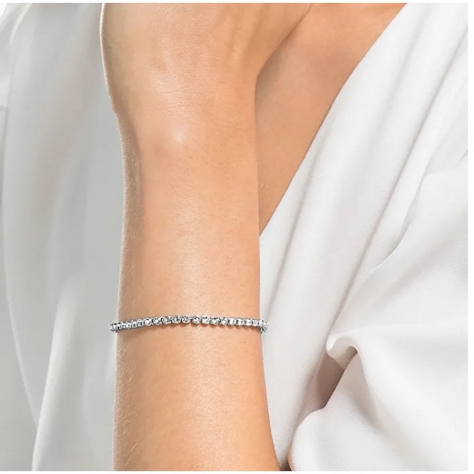 Imber Emily White Crystal Bracelet in Rhodium Silver
