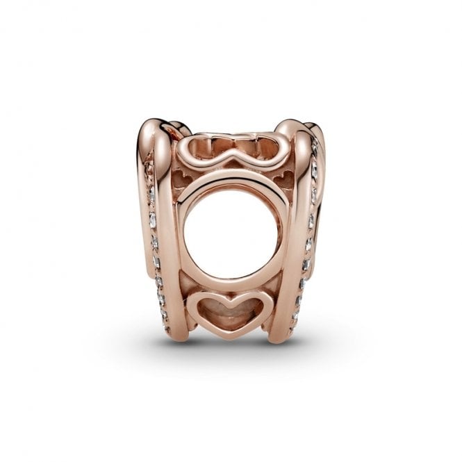Rose Sparkling Entwined Hearts Charms