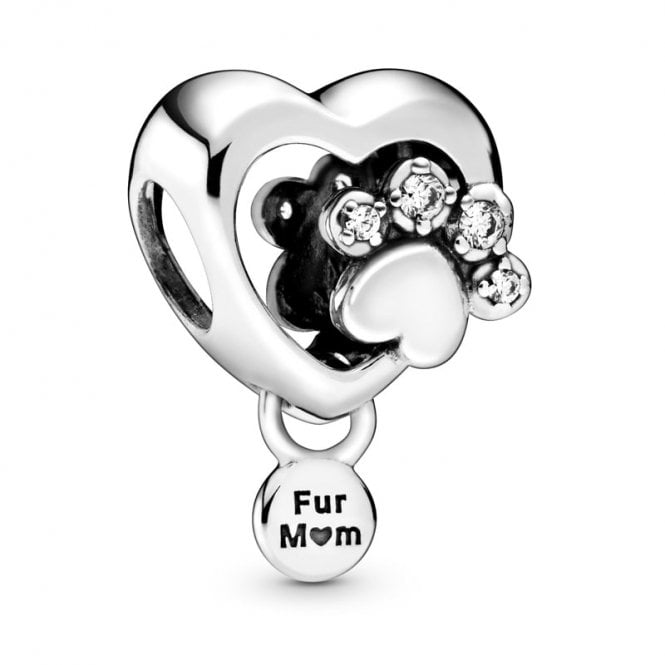 Sparkling Paw Print & Heart Charms