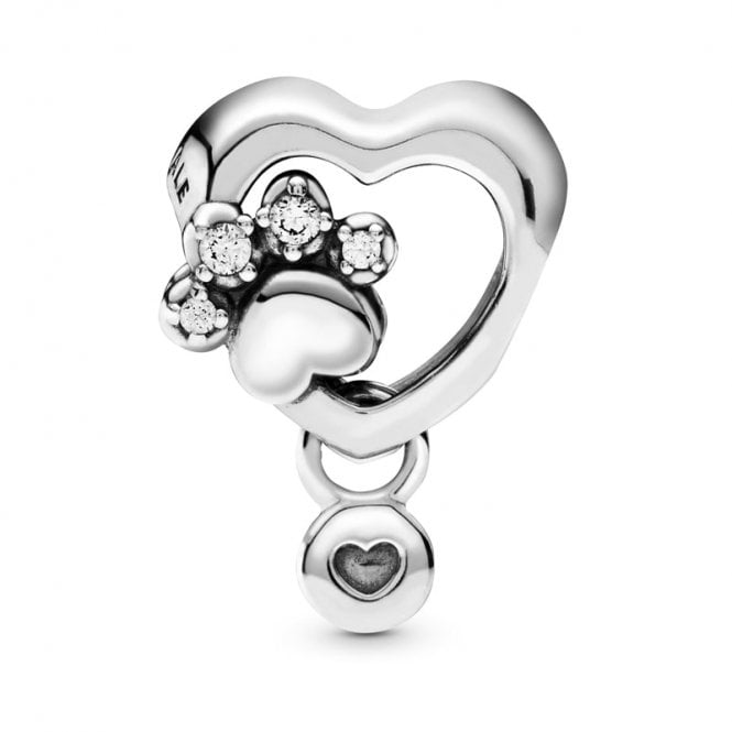 Sparkling Paw Print & Heart Charms