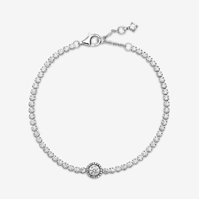 Sparkling Halo Tennis Bracelet, 20cm