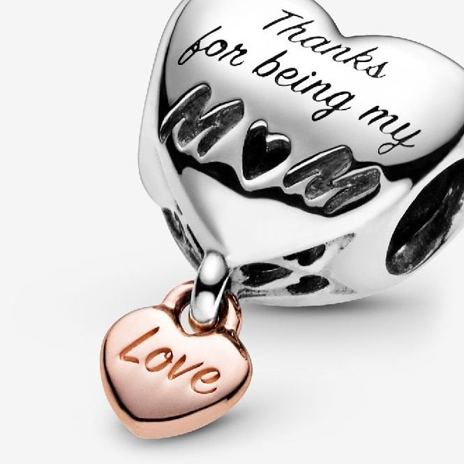 Love You Mum Heart Charms