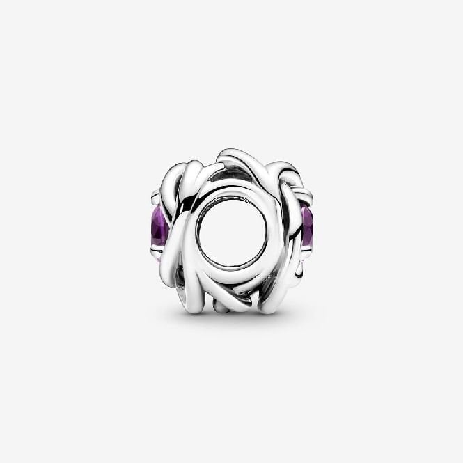 February Birthstone Eternity Circle Charms